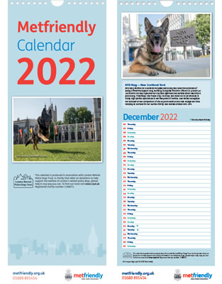 2022 Slim Calendar Met Friendly